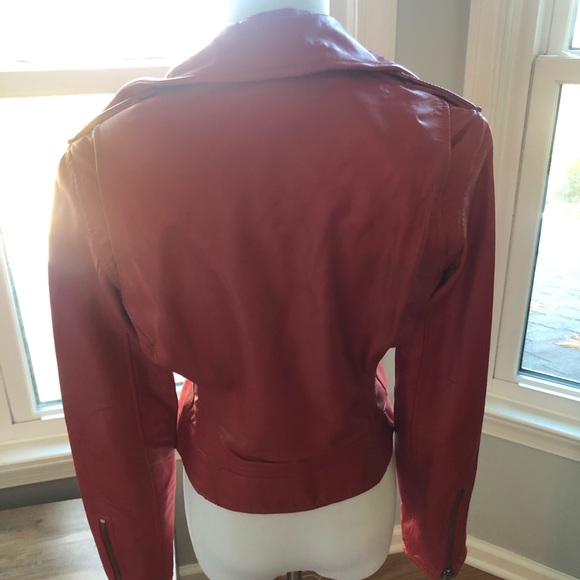 Red True Religion Lamb Leather Jacket size XS - Picture 10 of 16